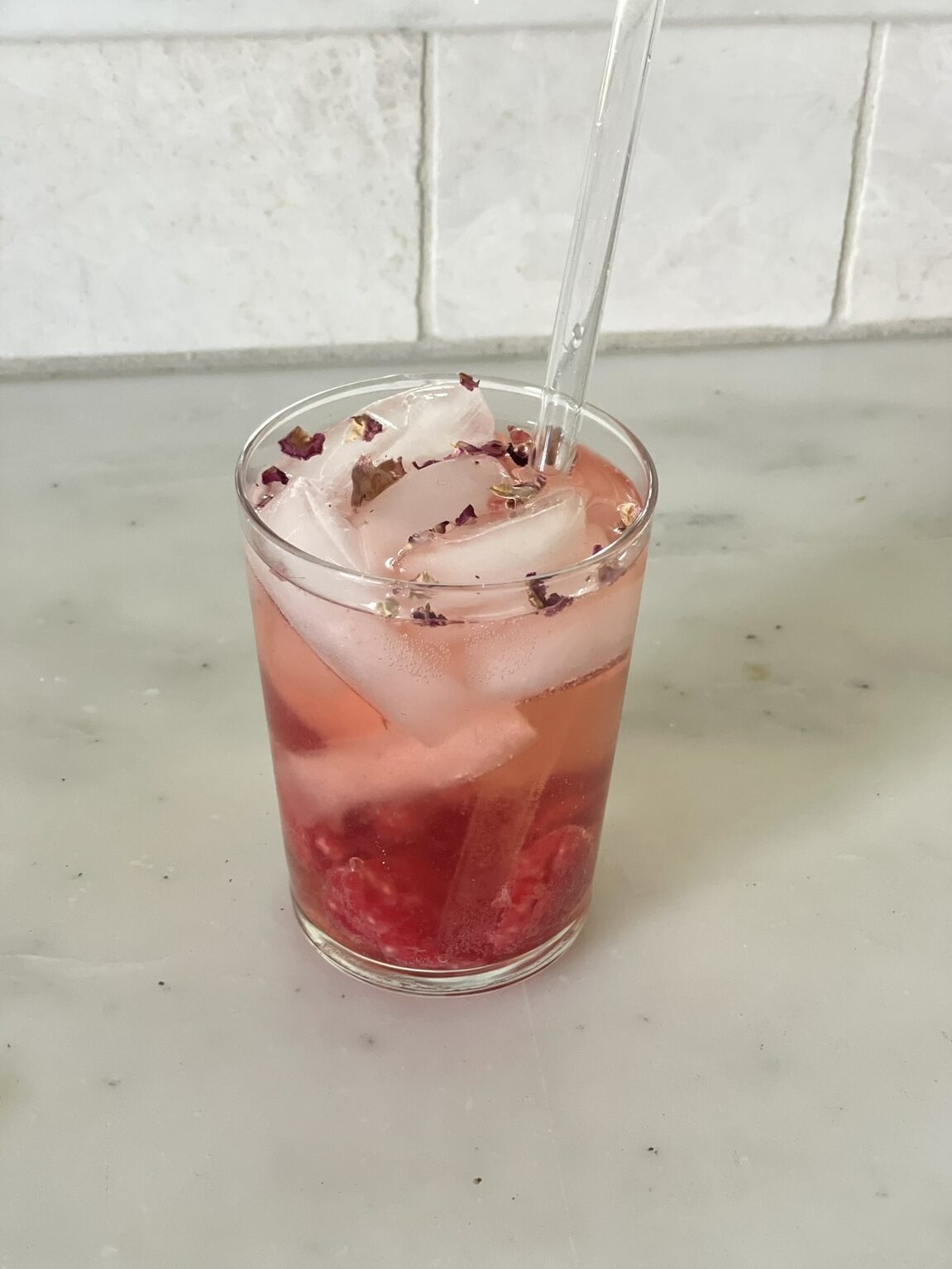 Poppi raspberry rose vodka fizz
