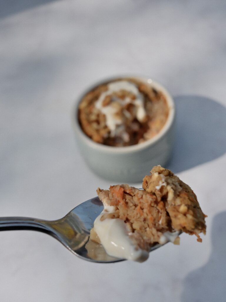 spoonful showing soft, cake-like center